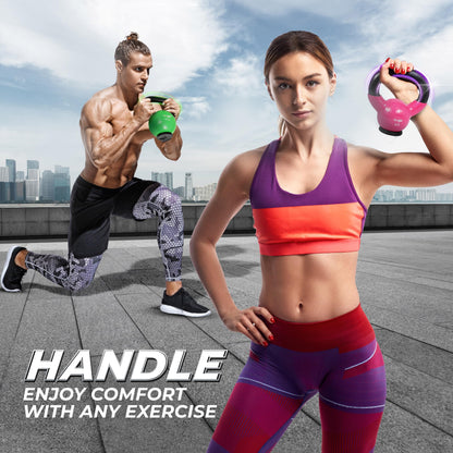 Yes4All Vinyl Coated Kettlebell with Protective Rubber Base, Strength Training Kettlebells for Weightlifting, Conditioning, Strength & Core Training (10 lbs - Mint) Yes4All