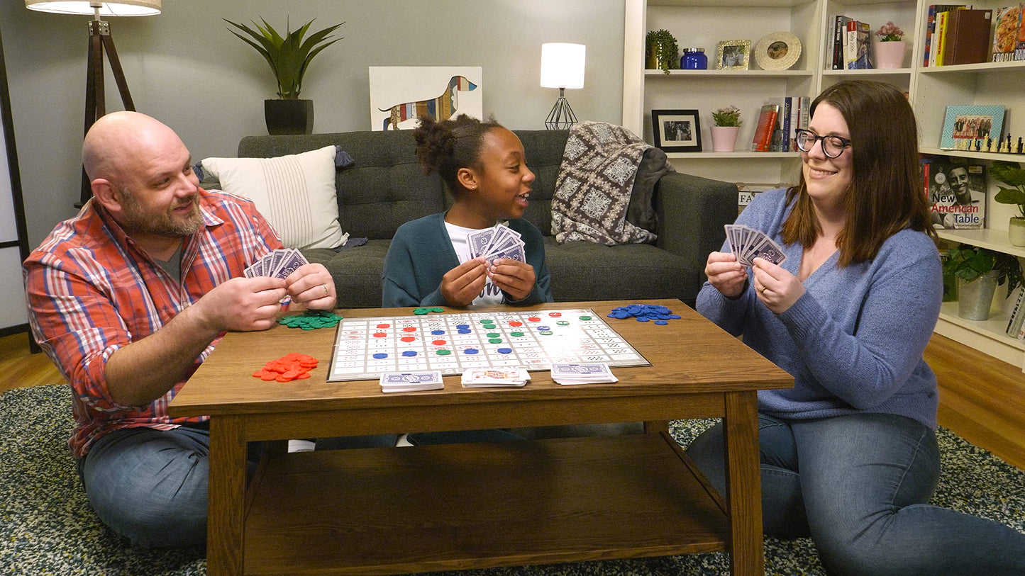 Jax Sequence - Original Sequence Game with Folding Board, Cards and Chips, 10.3" X 8.1" X 2.31"