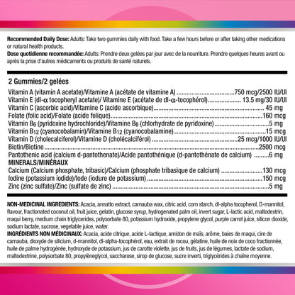 Centrum MultiGummies, Multi+Beauty Multivitamin Gummies, Hair, Skin & Nails Vitamins for Men & Women, Cherry, Berry, and Orange Flavours, 90 Gummies (Packaging May Vary) - Available at All In One Marketplace Canada