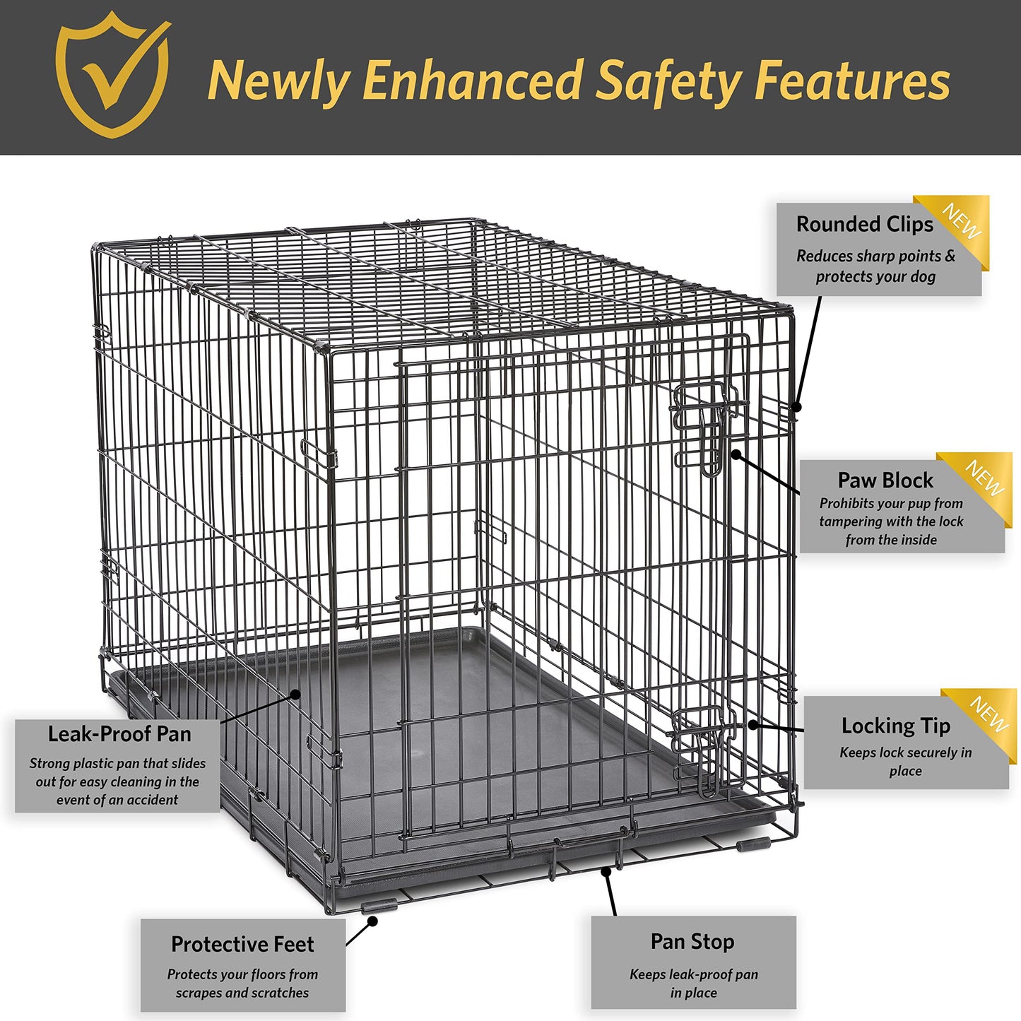 MidWest Homes for Pets 36-Inch New World Crate for Medium-Large Breeds, 41-70 lbs, Single Door Folding Dog Crate, Leak-Proof Tray & Secure Latch, Portable, Durable & Easy to Assemble 🍁 All In One Marketplace Canada