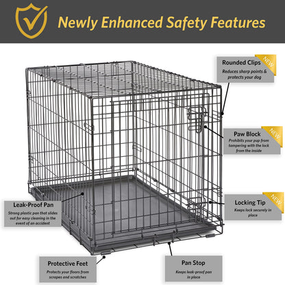MidWest Homes for Pets 36-Inch New World Crate for Medium-Large Breeds, 41-70 lbs, Single Door Folding Dog Crate, Leak-Proof Tray & Secure Latch, Portable, Durable & Easy to Assemble 🍁 All In One Marketplace Canada
