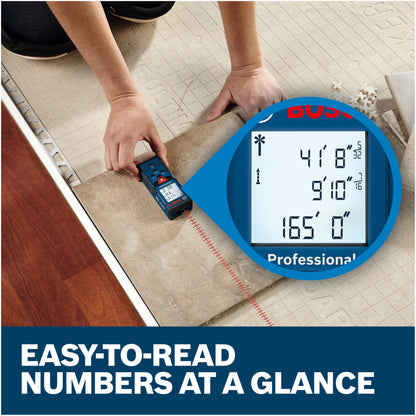 Bosch Blaze Pro Glm165-40 165Ft Laser Distance Measure with Color Backlit Display Bosch