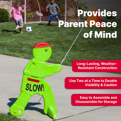 Step2 Kid Alert Street Safety Sign, Kids at Play Signage for Neighborhood Safety, 32-Inch Tall Reflective Caution Sign with Warning Flag 🍁 All In One Marketplace Canada