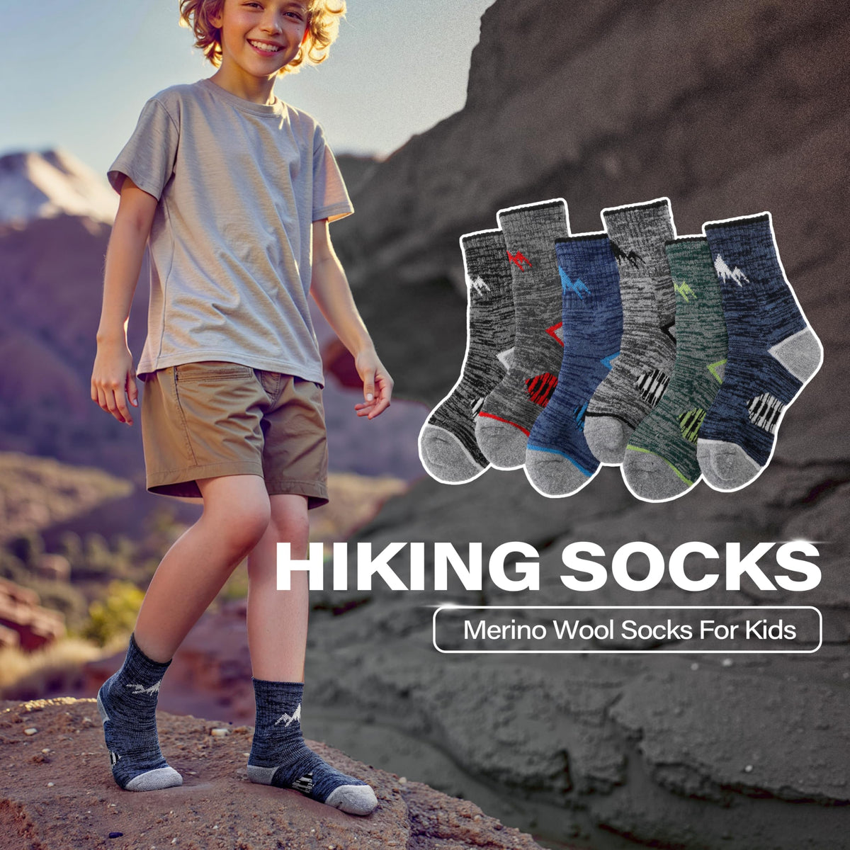 ANTSANG Kids Toddlers Boys Girls Merino Wool Hiking Athletic Crew Socks 🍁 All In One Marketplace Canada