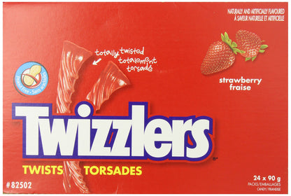 TWIZZLERS Strawberry Licorice Twists – 24 Pack Bulk Candy Box