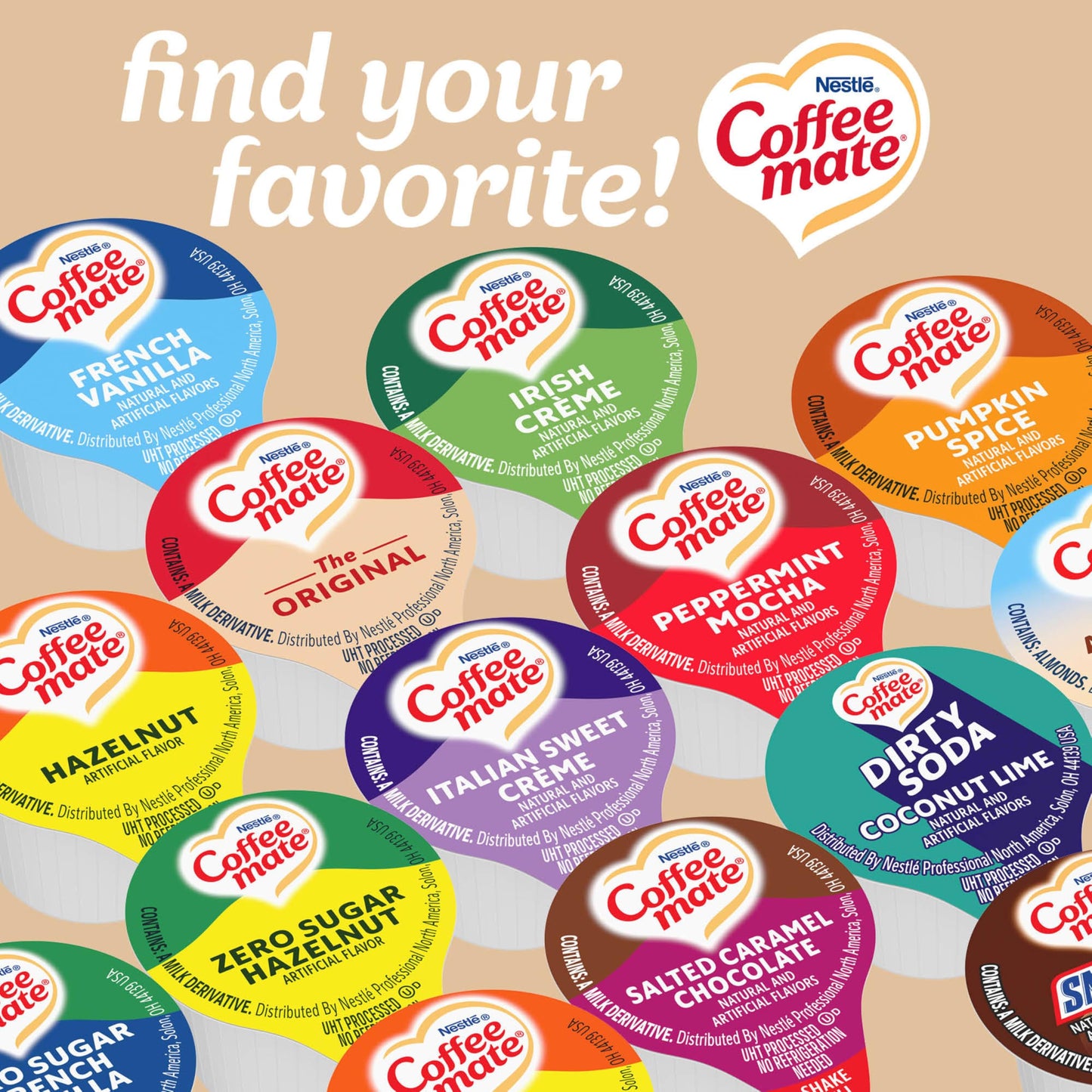 Coffee-Mate Original Liquid Creamer Singles, 0.375 oz (180 Count)