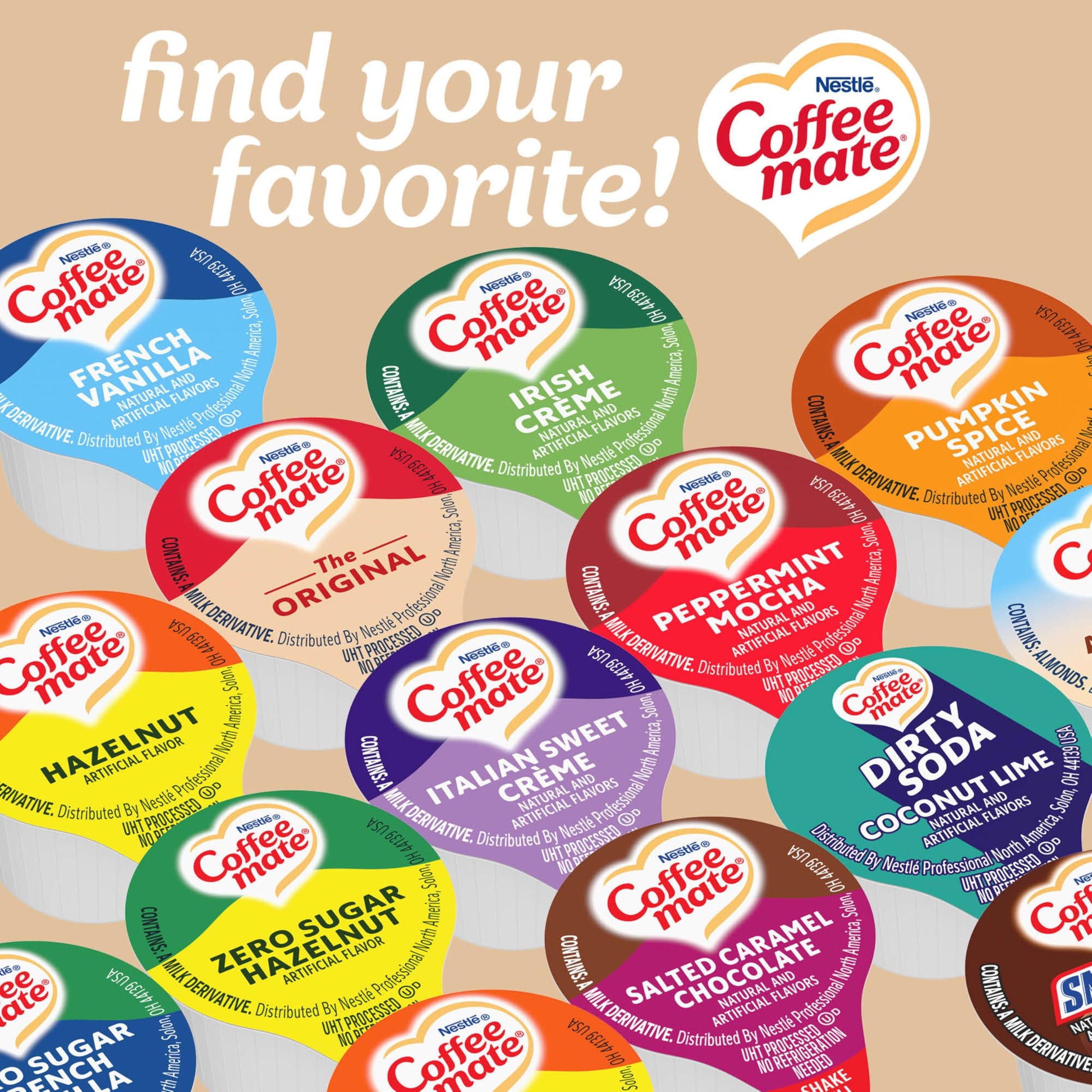 Coffee-Mate Original Liquid Creamer Singles, 0.375 oz (180 Count)