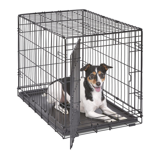 MidWest Homes for Pets 30-Inch New World Crate for Medium Breeds, 21-40 lbs, Single Door Folding Dog Crate, Leak-Proof Tray & Secure Latch, Portable, Durable & Easy to Assemble 🍁 All In One Marketplace Canada New World
