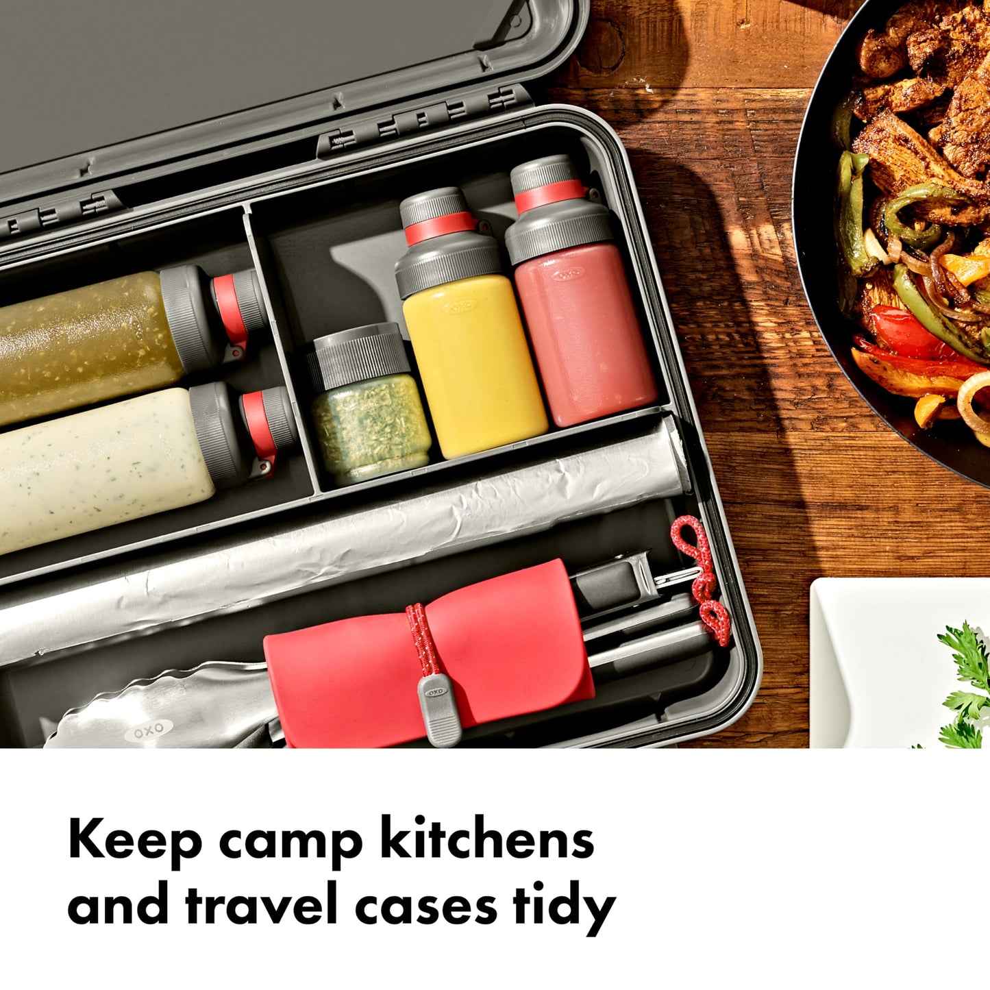 OXO Outdoor 7-Piece Spice Shaker & Squeeze Bottle Set OXO