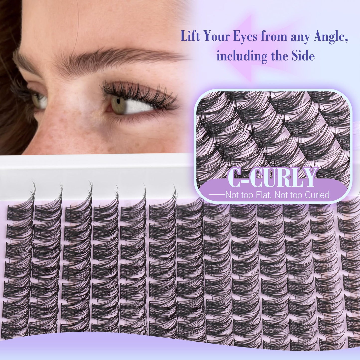 Lash Clusters Kit Wispy Natural Cluster Eyelash Extension Kit DIY Lash Extension Kit C Curl 10-16MM Eyelash Clusters Volume Individual Lashes Kit by Newcally - Available at All In One Marketplace Canada