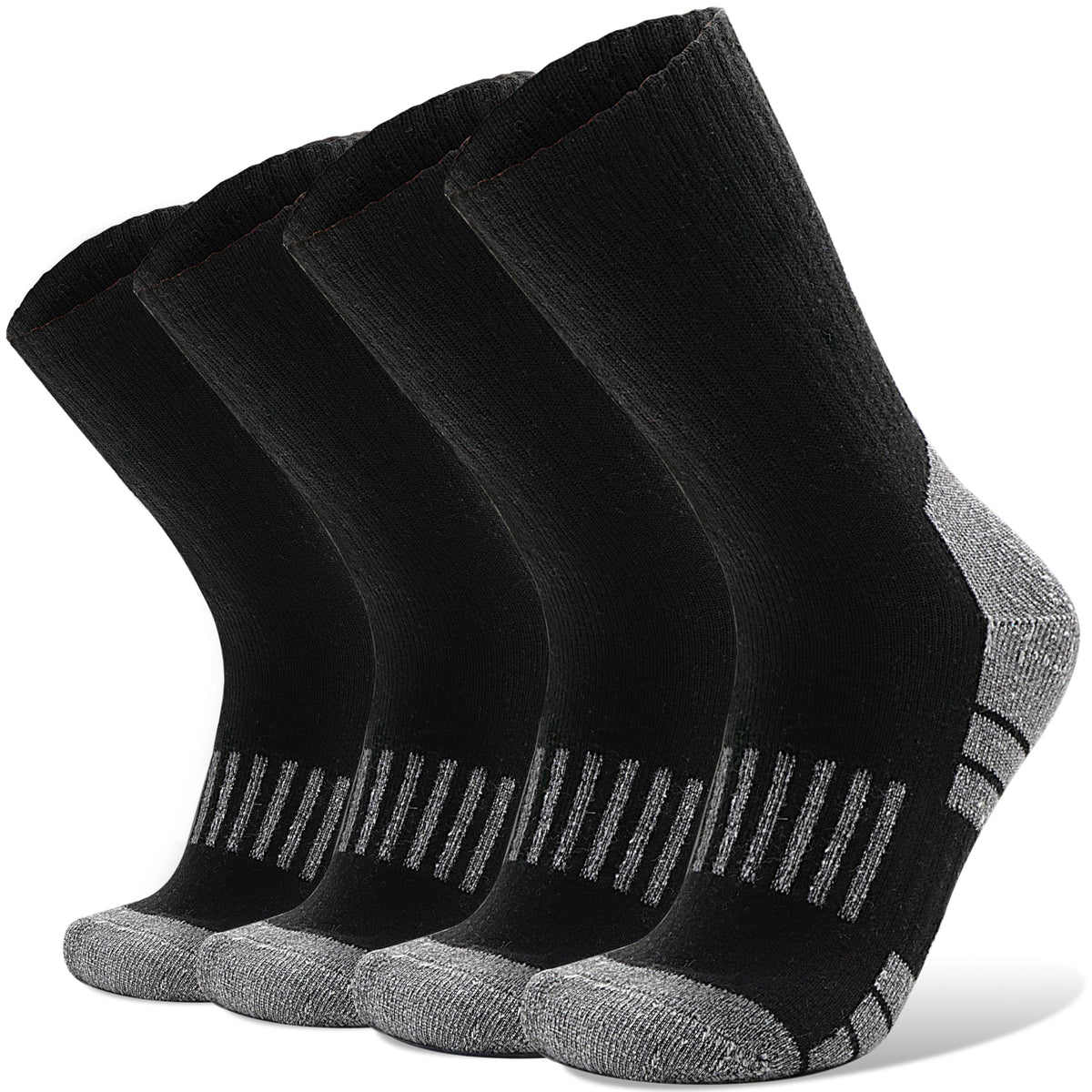 Merino Wool Socks for Men & Women Thermal Warm Winter Hiking Crew Thick Cozy Work Socks Gifts Stocking Stuffes for Mens(Black(4 Pairs)) 🍁 All In One Marketplace Canada