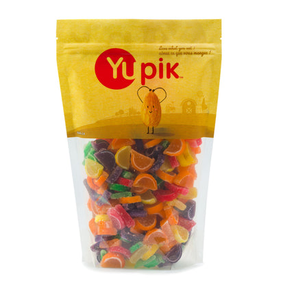 Yupik Mini Jelly Fruit Flavored Slices, 1 kg , 6 Count, Gluten-Free, Colorful Candy, Soft & Chewy, Fruity Flavors, Sugary Coating, Delicious Snacks, Ideal for Gifting, Halloween & Holidays