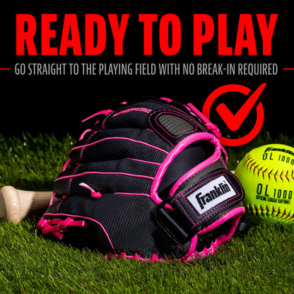 Franklin Sports Softball Glove - Left and Right Handed Softball Fielding Glove - Windmill Fastpitch Pro Series - Adult and Youth Fielding Glove - 12 Inch Right Hand Throw - Pink Franklin Sports
