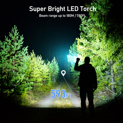 Blukar LED Rechargeable Flashlight 2 Pack, Super Bright Small Handheld Flashlights- Zoomable, Adjustable Brightness, Long Lasting Flash Light, Waterproof Pocket Size Torch Light for Emergency, Camping