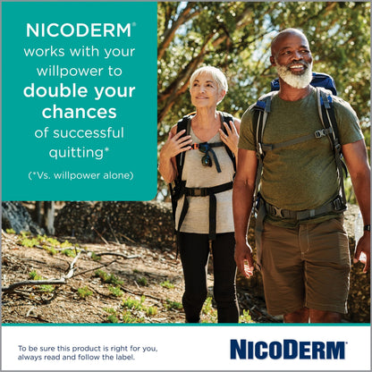 NicoDerm Clear Nicotine Patches Step 1 (21mg), 14 Count – Discreet 24-Hour