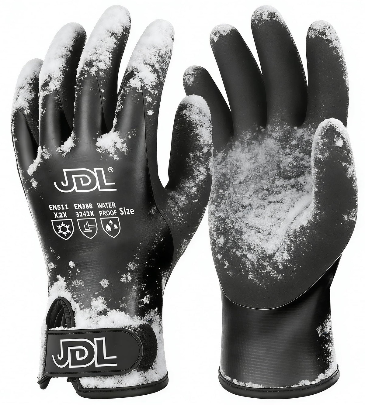 JDL 100% Waterproof Winter Work Gloves for Men & Women, Thermal Insulated Freezer Gloves for Cold Weather, Super Grip Palm, Carbon Black, Large 🍁 All In One Marketplace Canada