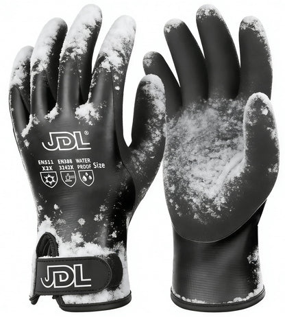 JDL 100% Waterproof Winter Work Gloves for Men & Women, Thermal Insulated Freezer Gloves for Cold Weather, Super Grip Palm, Carbon Black, Large 🍁 All In One Marketplace Canada