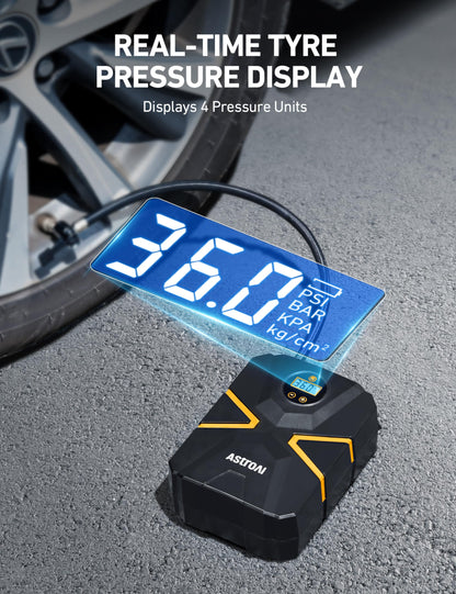 AstroAI S1 Tire Inflator Portable Air Compressor 12V DC, Digital Car Tire Pump 150 PSI, Preset Tire Pressure & Auto Shutoff, Electric Air Pump for Car Tires, Motorcycles, Bicycles, Other Inflatables