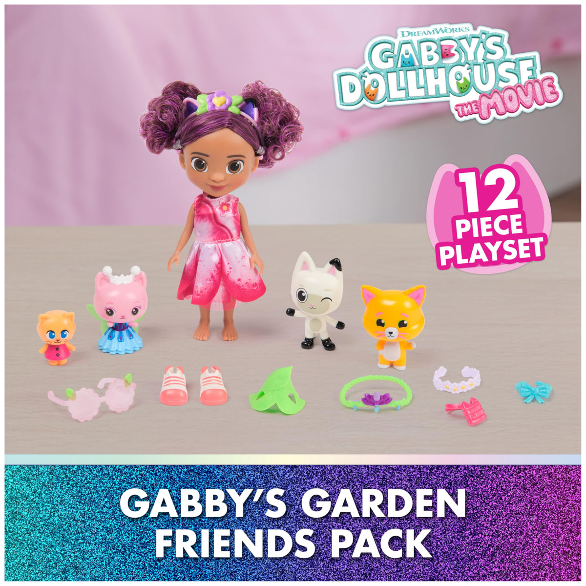 Gabby's Dollhouse: The Movie, Gabby's Garden Friends Pack with 6-Inch Gabby Doll, 4 Toy Figures & Accessories, Kids Toys for Girls & Boys Ages 3 and Up