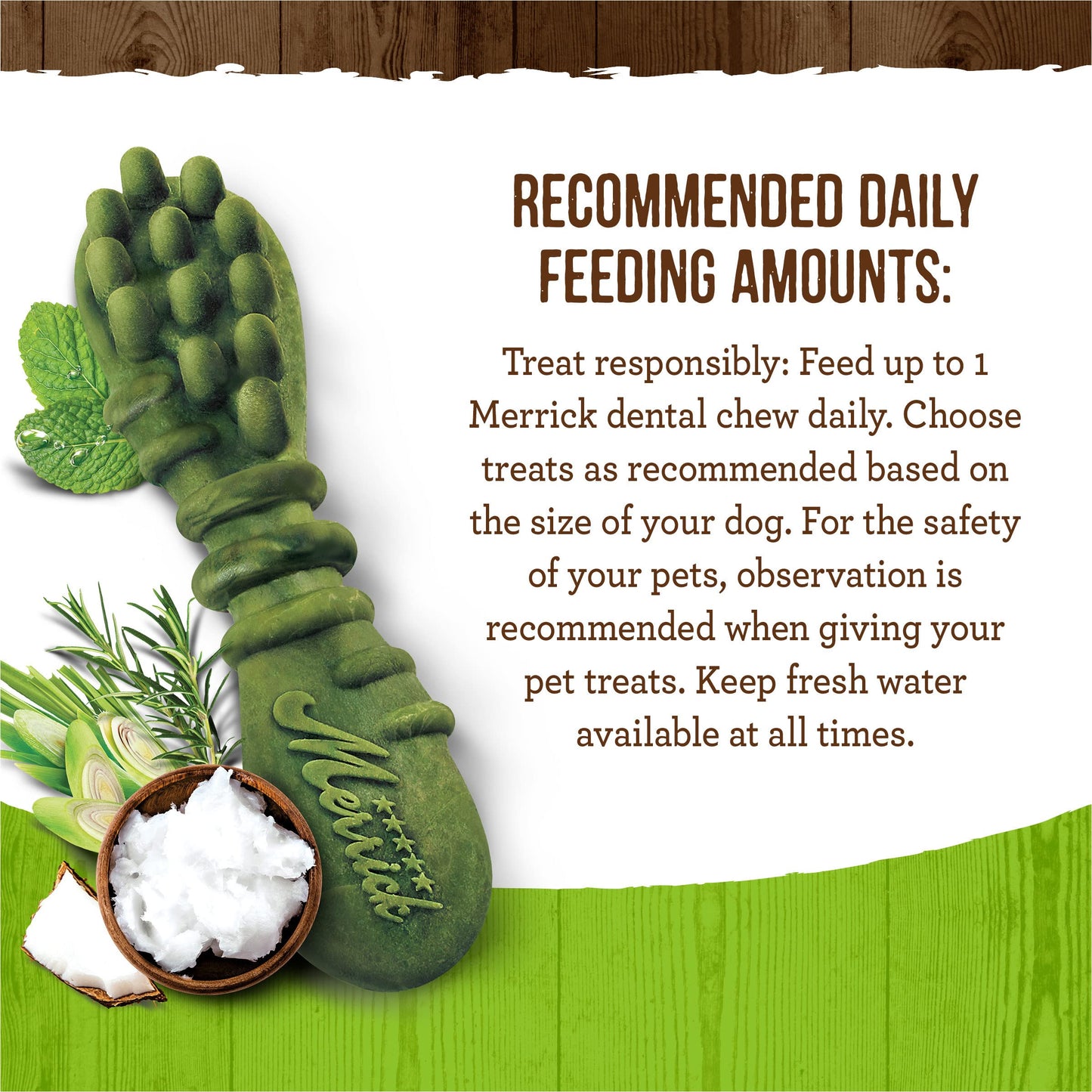 Merrick Fresh Kisses Coconut Oil + Botanicals Large Brush Dental Dog Treat - Value Box (16 ct) 🍁 All In One Marketplace Canada Merrick