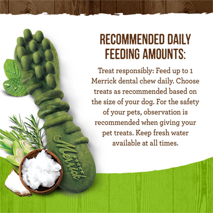 Merrick Fresh Kisses Coconut Oil + Botanicals Large Brush Dental Dog Treat - Value Box (16 ct) 🍁 All In One Marketplace Canada Merrick