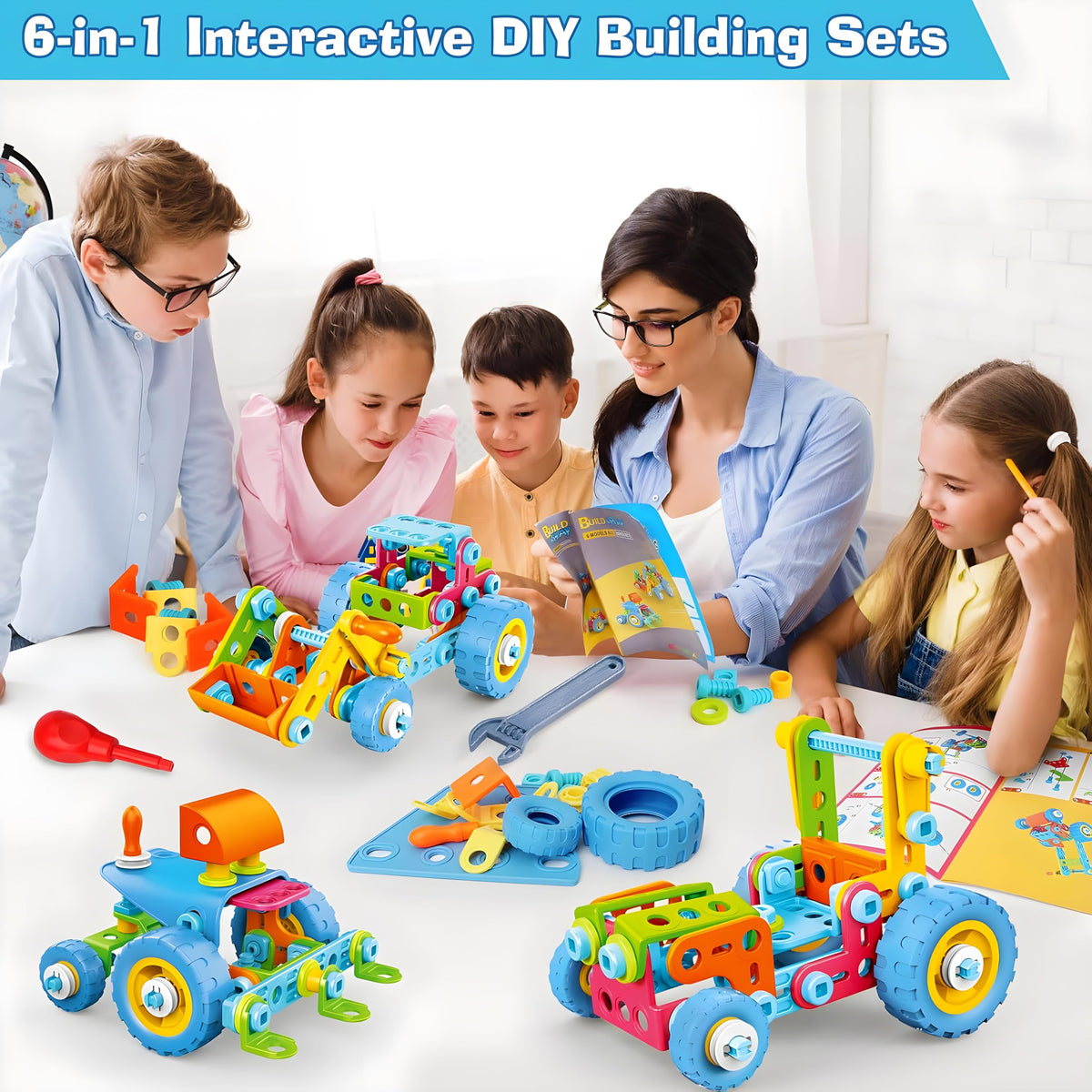 MOONTOY STEM Toys for 3 4 5 6 7 8+ Year Old Boy Girl Kids Christmas Birthday Gift, Toddler 3-5 Block Stem Kits Building Toys for Kids Ages 4-8 5-7 6-8 4-6 8-12 Erector Set Creative Activities 118pcs 🍁 All In One Marketplace Canada