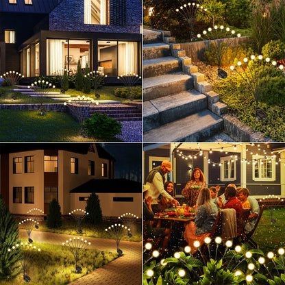 iBaycon 8 Pack Solar Firefly Lights Garden Pathway Outdoor Decor Warm White