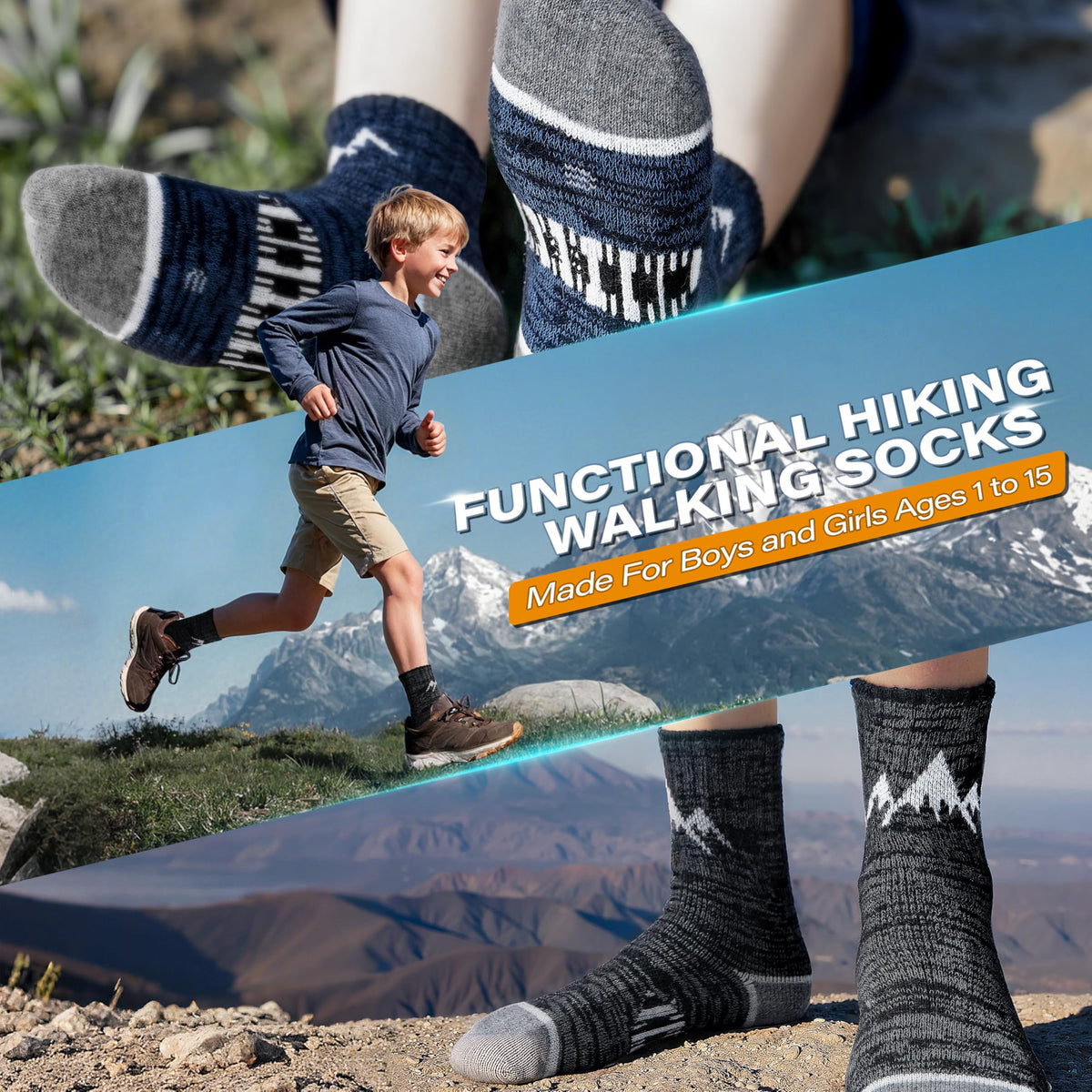 ANTSANG Kids Toddlers Boys Girls Merino Wool Hiking Athletic Crew Socks 🍁 All In One Marketplace Canada