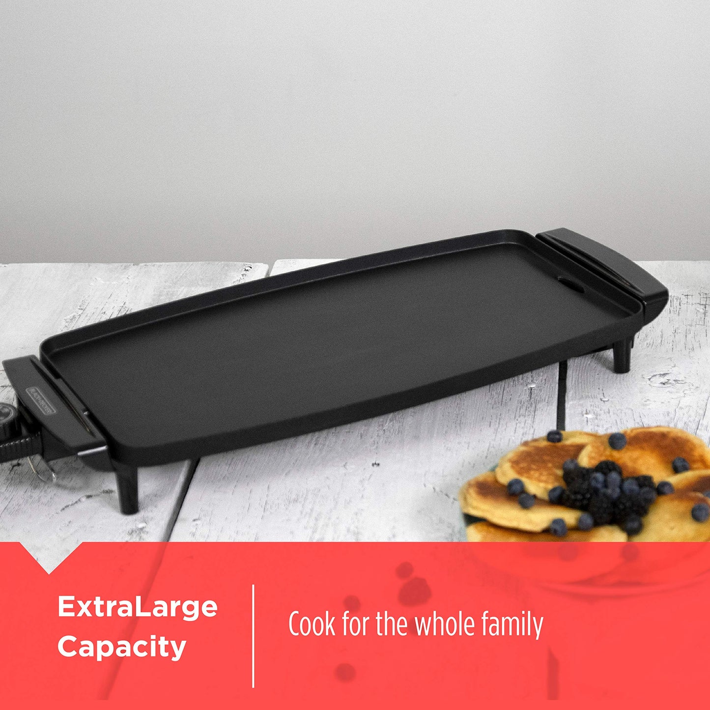 BLACK+DECKER Electric Griddle with Removable Temperature Probe, Indoor Grill, Pancake Griddle, Black, GD1810BC - Available at All In One Marketplace Canada