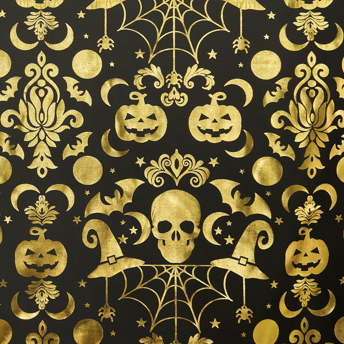 Rideaux d'Halloween NICETOWN, 84 pouces de long, rideaux transparents effrayants avec motifs de crânes, décorations de fête avec squelettes et citrouilles, habillage de fenêtre pour intérieur et extérieur, design à œillets, L52 x H84, noir, 2 panneaux
