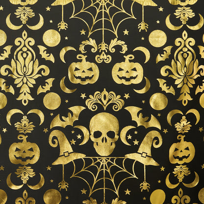 Rideaux d'Halloween NICETOWN, 84 pouces de long, rideaux transparents effrayants avec motifs de crânes, décorations de fête avec squelettes et citrouilles, habillage de fenêtre pour intérieur et extérieur, design à œillets, L52 x H84, noir, 2 panneaux
