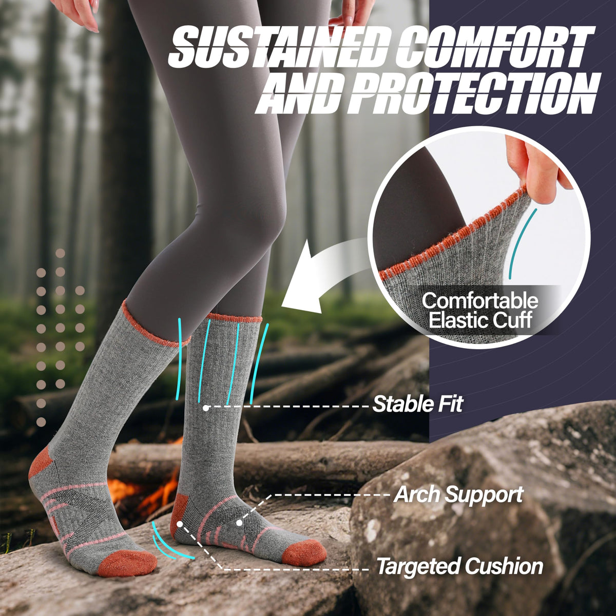 ANTSANG Merino Wool Hiking Socks, Crew Boot Work Socks for Men Women 🍁 All In One Marketplace Canada