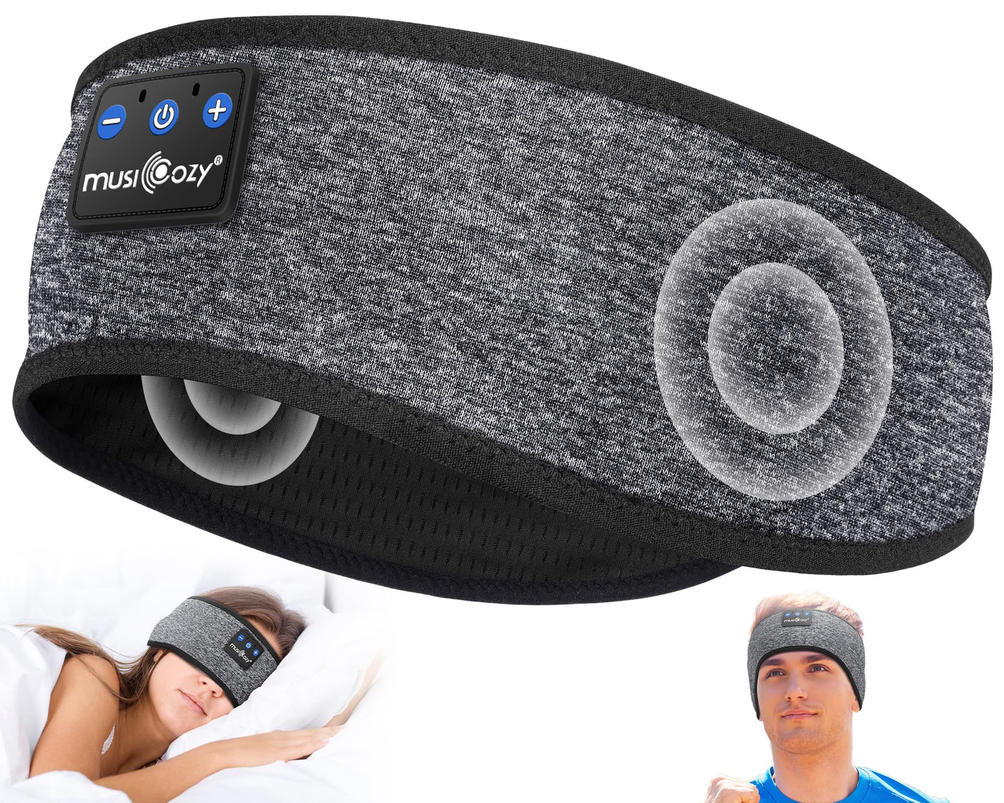 MUSICOZY Bluetooth 5.4 Sleep Headphones Headband, Wireless Sleeping Headphones Sleep Mask Earbuds IPX6 Waterproof for Side Sleepers Workout Running Insomnia Travel Yoga Cool Tech Gadgets Unique Gift - Available at All In One Marketplace Canada