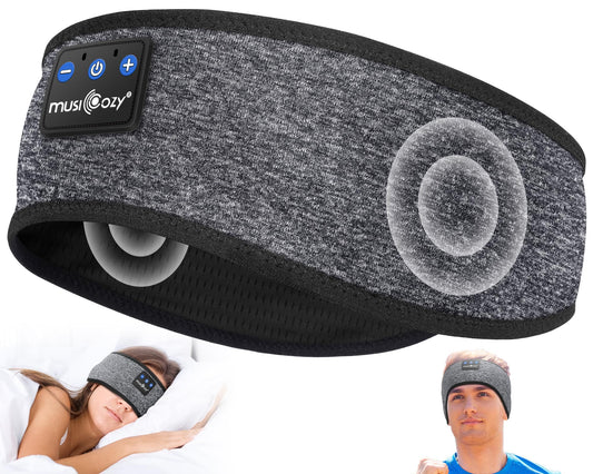 MUSICOZY Bluetooth 5.4 Sleep Headphones Headband, Wireless Sleeping Headphones Sleep Mask Earbuds IPX6 Waterproof for Side Sleepers Workout Running Insomnia Travel Yoga Cool Tech Gadgets Unique Gift - Available at All In One Marketplace Canada