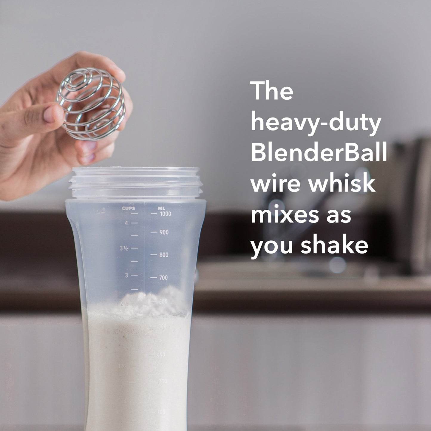 Whiskware Pancake Bottle, Batter Dispenser and Mixer with BlenderBall Wire Whisk, Durable, No-Mess, BPA Free, Dishwasher Safe, Mint Whiskware