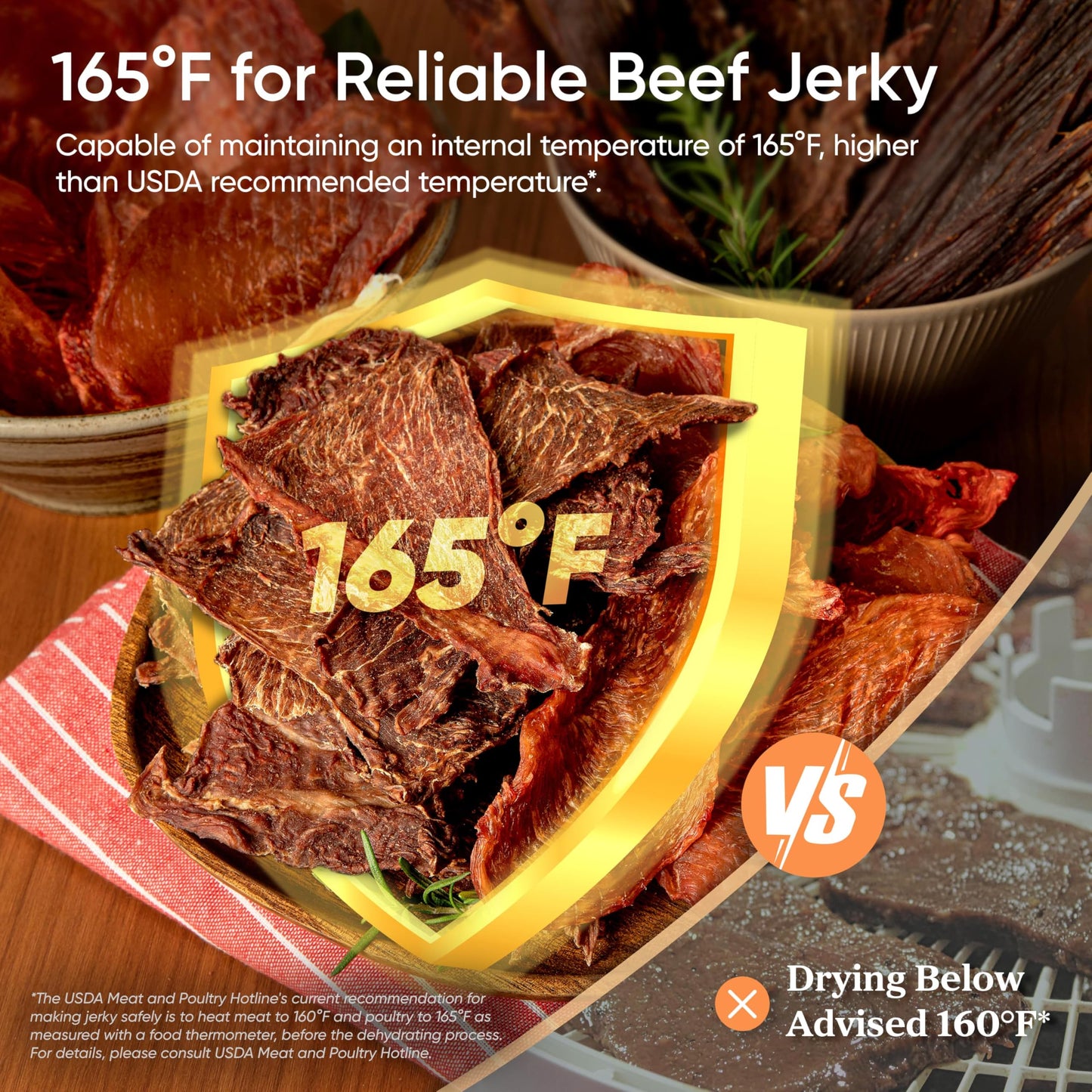 Cosori Food Dehydrator (50 Recipes) for Jerky, Vegetables Fruit, Meat, Dog Treats, Herbs, and Yogurt, Dryer Machine with Temperature Control, 6 Stainless Steel Trays, Rear-Mounted Fan, Silver - Available at All In One Marketplace Canada