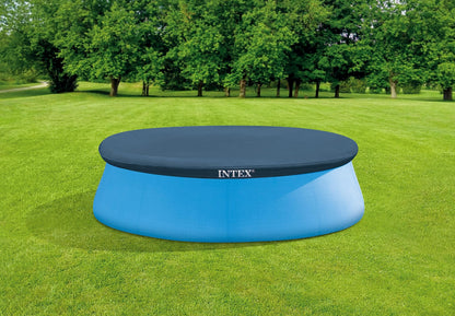 Intex Easy Set Pool Cover - 8 FT for Easy Set Inflatable Pools - 28020E Pool Cover - Includes Rope Tie, Drain Holes, Snug Fit to Protect Water from Bugs, Scum, and Evaporation