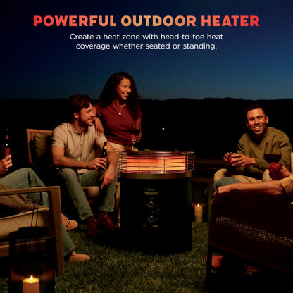 Ninja Fireside360 Smokeless Outdoor Fire Pit & Patio Heater – 3 Modes (Flame, Heat, Both), 80,000 BTUs, Propane Powered, Weather-Resistant, Hassle-Free Dial Control, OF101C (Canadian Version) - Available at All In One Marketplace Canada