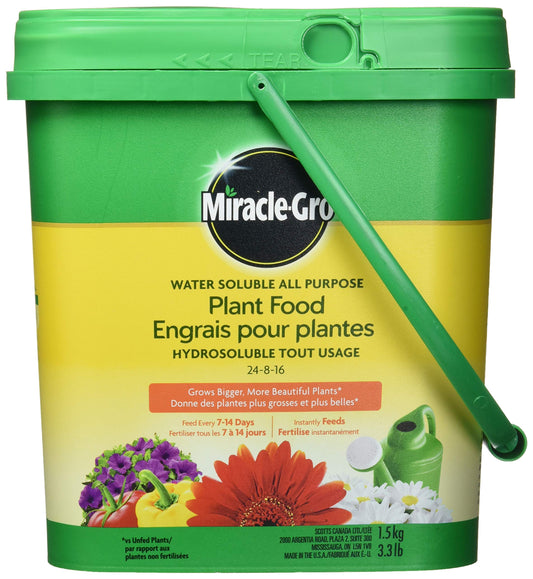 Miracle-Gro Water Soluble All Purpose Plant Food, 1.5kg | Instantly Feeds All Flowers, Veggies, Trees & Shrubs for Bigger, More Beautiful Plants