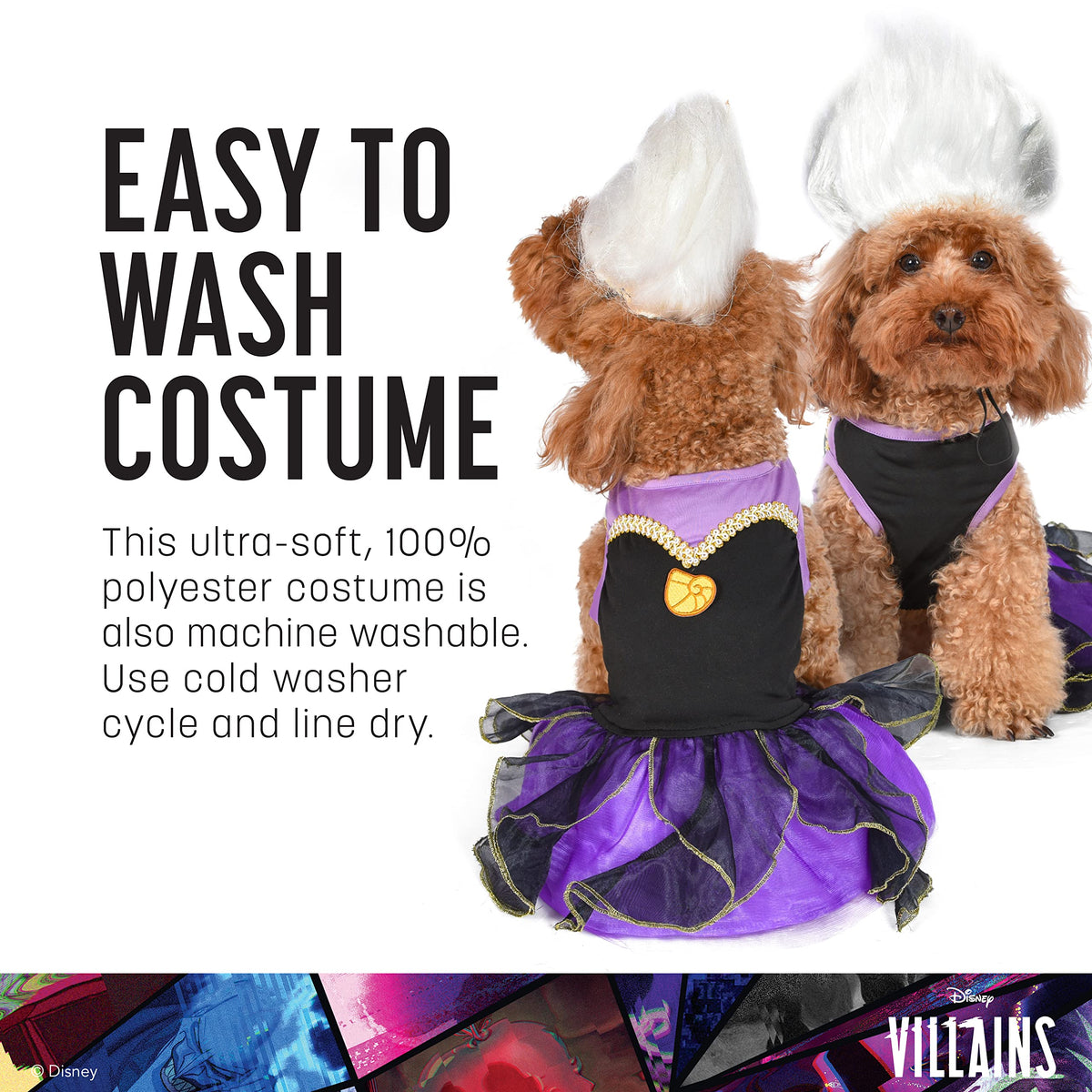 Disney for Pets Halloween Disney Villains Ursula Costume - Large | Disney Villains Halloween Costumes for Dogs, Officially Licensed Disney Dog Halloween Costume