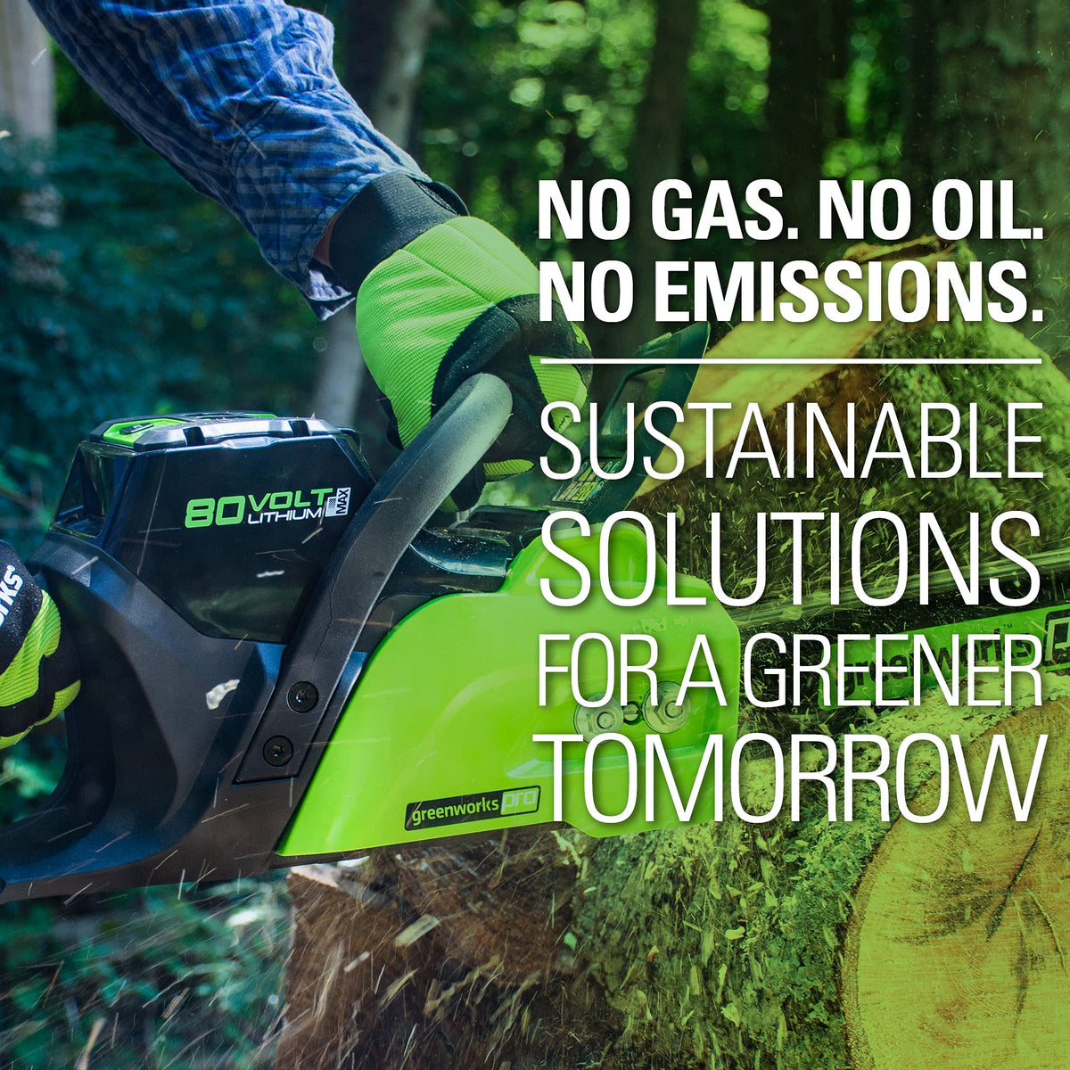 Greenworks PRO 80V 16-Inch Brushless Cordless Chainsaw | Battery Powered Electric Handheld Chainsaw | Auto Oiler Portable for Garden Yard Tree Felling, Firewood Cutting Logging Pruning, Tool Only