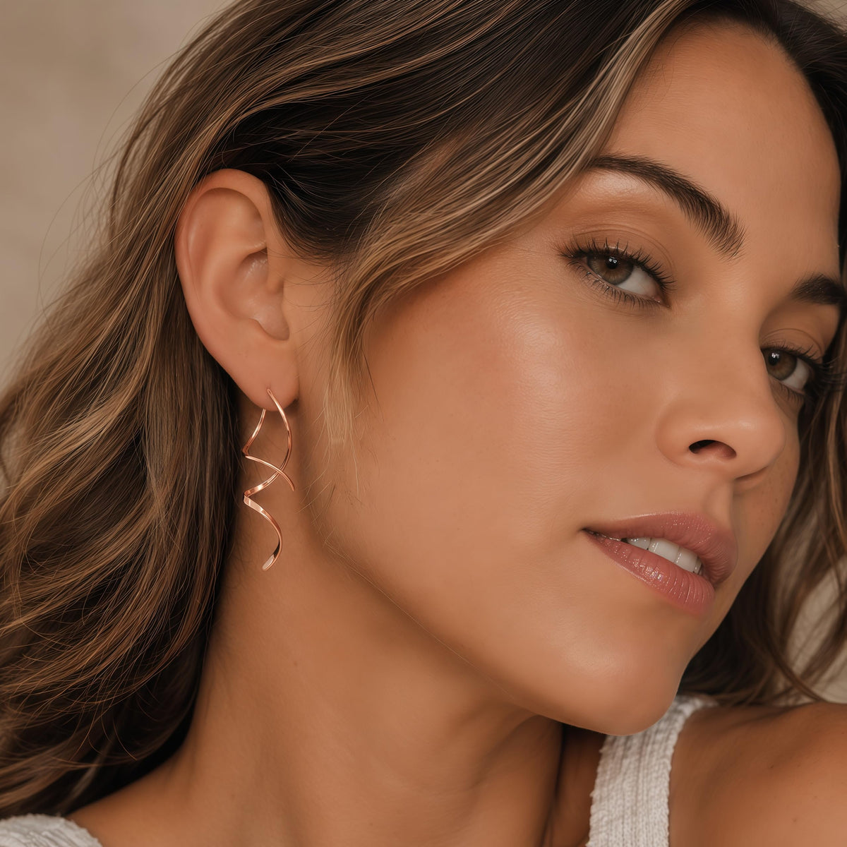Earrings for Women Spiral threader earrings hand bent dangle earrings for women，suitable for gift giving, perfect for your birthday party, Christmas, gift giving. 🍁 All In One Marketplace Canada