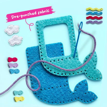 Klever Kits 7 Sewing Projects- My First Felt Sewing Kit- Easy DIY Wildlife Artworks of Unicorn Pillow and Mermaid Card Holder, Christmas Birthday Gifts for Girl, Crafts for Kids 4 5 6 7 8 🍁 All In One Marketplace Canada