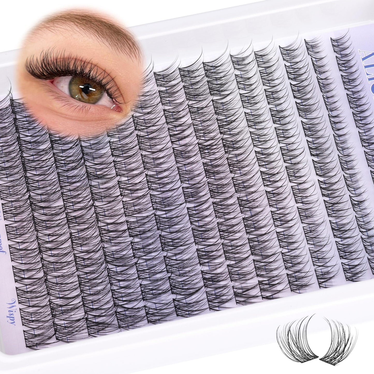 Natural Lash Clusters Wispy Cluster Eyelash Extensions 168pcs Individual Lashes 8-16mm C Curl DIY Lash Extension Natural Look Soft Thin Band Cluster Lashes by ALICE