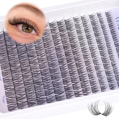 Natural Lash Clusters Wispy Cluster Eyelash Extensions 168pcs Individual Lashes 8-16mm C Curl DIY Lash Extension Natural Look Soft Thin Band Cluster Lashes by ALICE