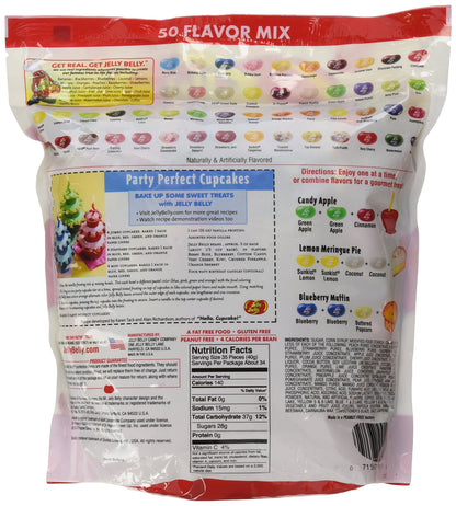 Jelly Belly 50 Flavor Assorted Gourmet Jelly Beans - 3 lb Bag