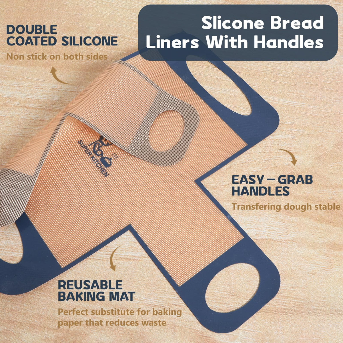 Silicone Bread Loaf Pan Liners: 2 Pack Bread Sling Mat for Baking 2lb Pan 🍁 All In One Marketplace Canada