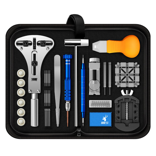 JOREST Watch Repair Tool Kit, Battery Replacement, Strap Adjustment, Bracelet Pin Removal, Band Link Remover, Resizing Tool, Wrench Opening Cover, Case Back Opener, Screwdriver, Spring Bar - Available at All In One Marketplace Canada