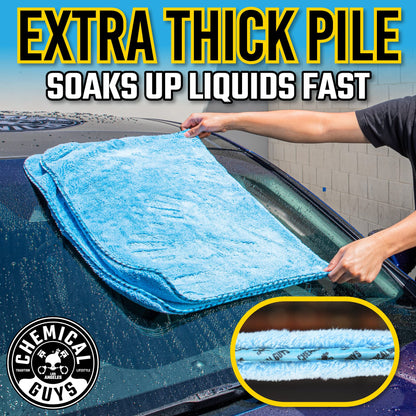Chemical Guys Woolly Mammoth Microfiber Towel (36" x 25") Cars, Trucks, SUVs, RVs, Home, Pets, Messes, Blue Chemical Guys