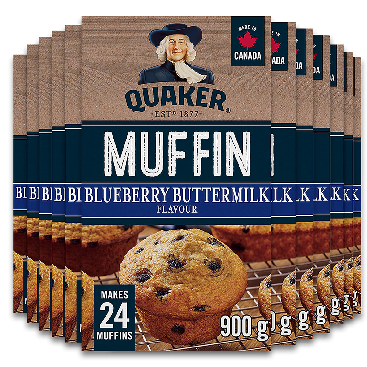 Quaker Blueberry Buttermilk Flavour Muffin Mix, Multi-Pack, 900g (Pack of 12)